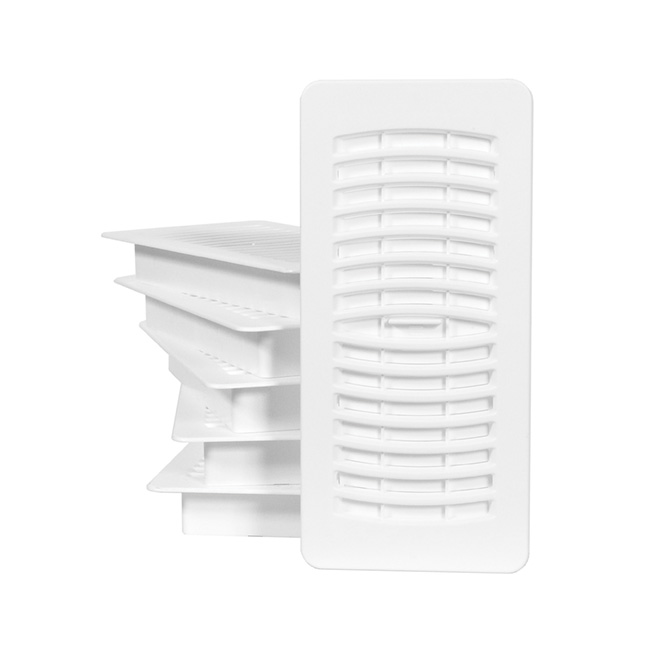 Imperial White Louvered Floor Register - Polystyrene - 6-Count - 4-in W x 10-in L