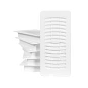 Imperial White Louvered Floor Register - Polystyrene - 6-Count - 4-in W x 10-in L