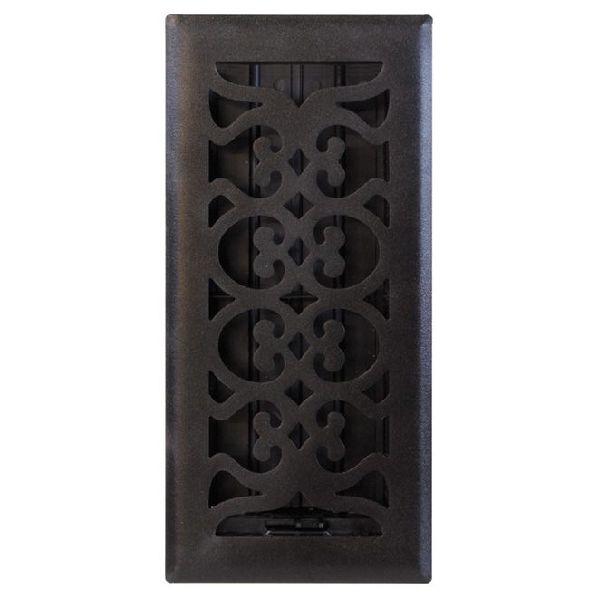 Imperial Victorian Steel Floor Register - Matte Black - Rustproof Polystyrene Body - 3-in W x 10-in L