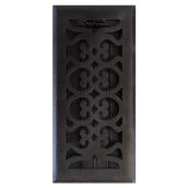 Imperial Victorian Steel Floor Register - Matte Black - Rustproof Polystyrene Body - 4-in W x 10-in L