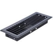 Imperial Steel Louvered Floor Registers - Matte Black - 3 Per Pack - 3-in W x 10-in L