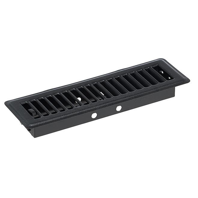 Imperial Steel Floor Register - Matte Black - Widespread Air Diffusion - 2 1/4-in W x 10-in L