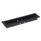 Imperial Steel Floor Register - Matte Black - Widespread Air Diffusion - 2 1/4-in W x 12-in L