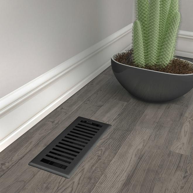 Imperial Signature Black Floor Register Duct Opening 3 x 10-in Outside 1.38 x 4.25-in