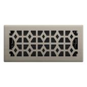 Imperial Collection 1-Pack Silver Floor Register (Duct Opening: 4-in x 10-in ; Outside: 1.38-in x 5.25-in)