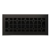 Imperial Cast Iron Black Floor Register Duct Opening 4 x 10-in Outside 1.75 x 5.25-in