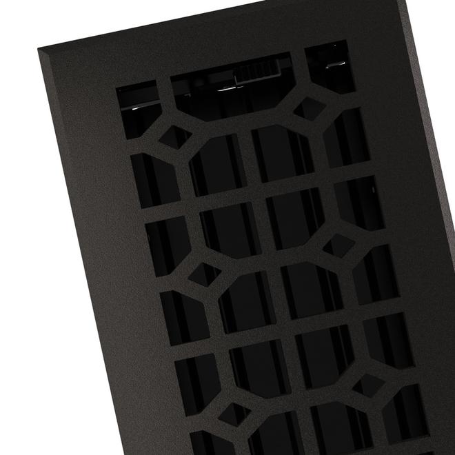 Imperial Cast Iron Black Floor Register Duct Opening 4 x 10-in Outside 1.75 x 5.25-in