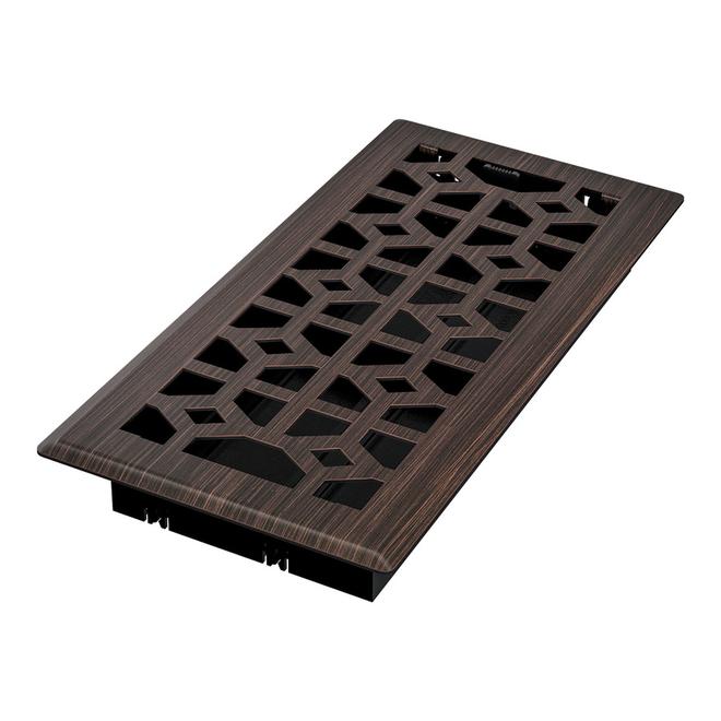 IMPERIAL 4-in x 10-in Oil Rubbed Bronze Templar Steel Floor Register