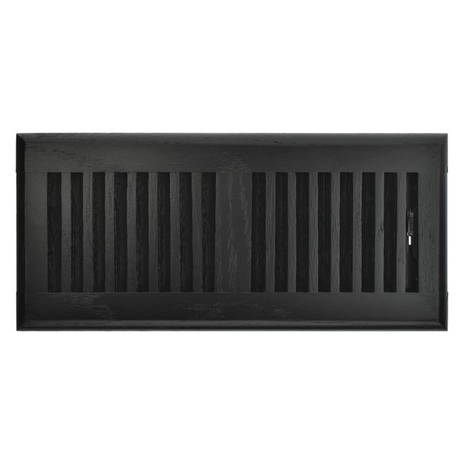 IMPERIAL 4-in x 10-in Black Oak Louvered Wood Floor Register