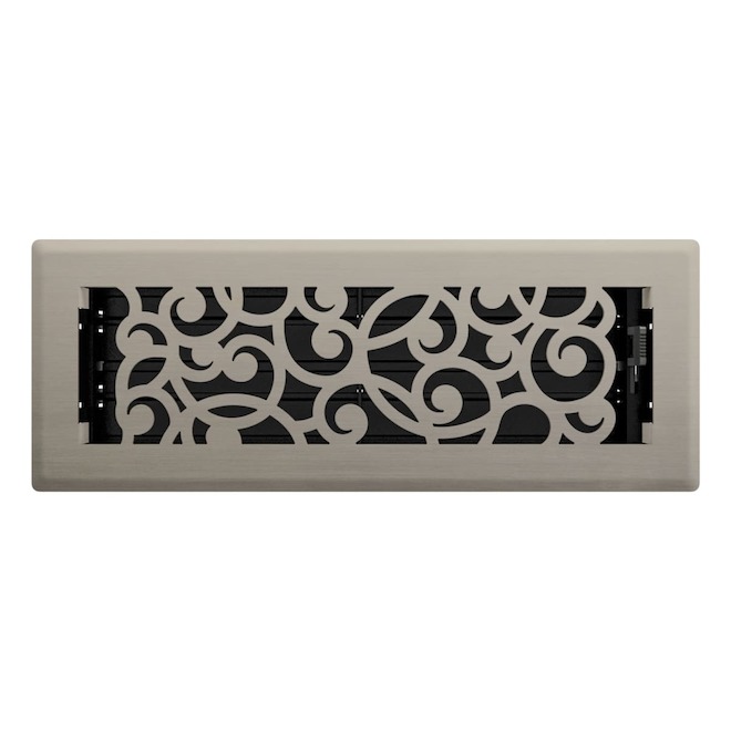 Imperial 3-in x 10-in Wonderland Brushed Nickel Floor Register