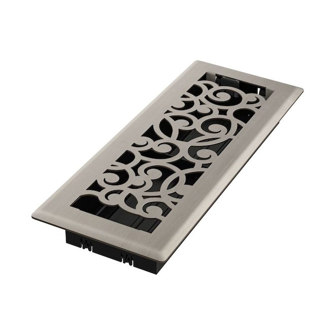 Imperial 3-in x 10-in Wonderland Brushed Nickel Floor Register