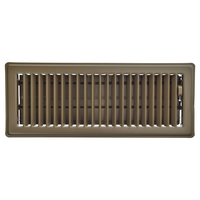 Imperial 4-in x 12-in Chocolate Steel Floor Register