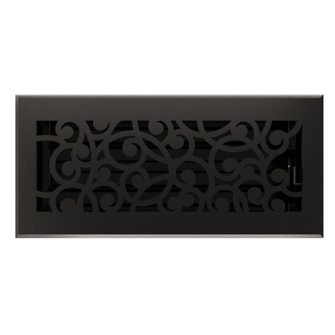 Imperial 4-in x 10-in Wonderland Oil-Rubbed Bronze Steel Floor Register