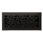 Imperial 4-in x 10-in Wonderland Oil-Rubbed Bronze Steel Floor Register