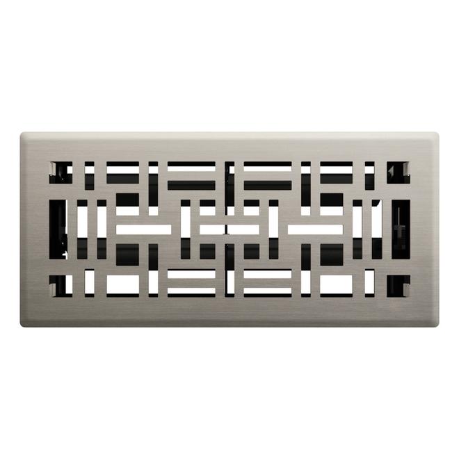 IMPERIAL 4-in x 10-in Brushed Nickel Arts and Crafts Steel Floor Register MPK3