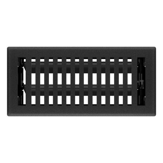 Imperial Signature Montezuma 1-Pack Black Steel and Polystyrene Floor Register (Duck Opening: 4-in H x 10-in W)