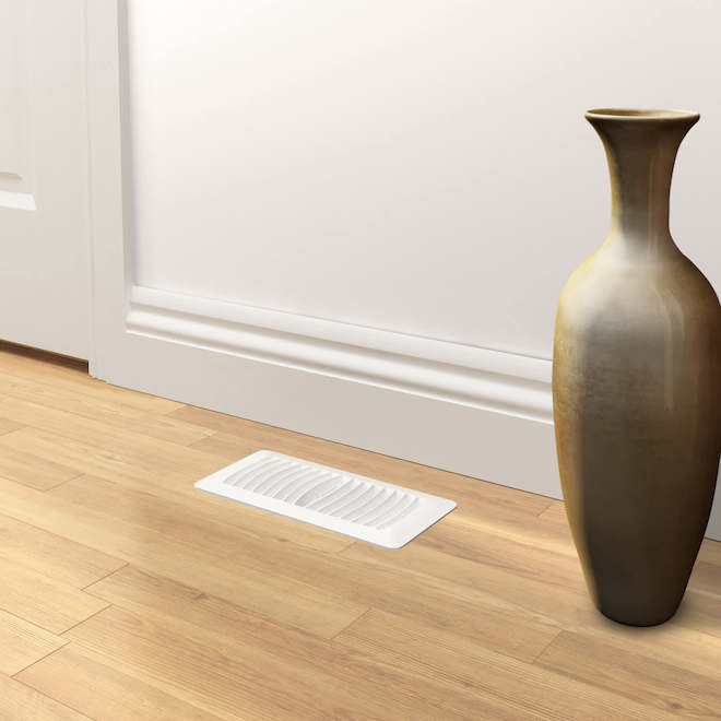 Imperial Floor Register in Plastic 4 x 10-in - White