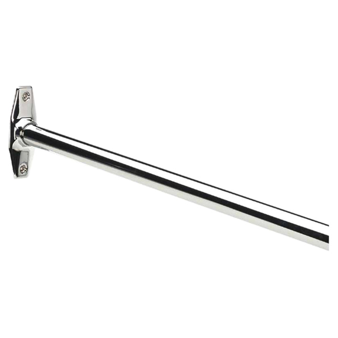 Belanger Straight Steel Shower Curtain Rod - Chrome Finish - Flange and Screws Included - 60-in L x 1-in dia