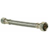 Plumb Pak Flexible Braided Connector - Stainless Steel - Brass Nuts - 12-in L