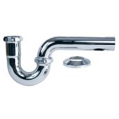 Siphon en P sans bouchon, bride régulière, 1 1/2", chrome
