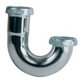 Coude en J, laiton, sans bouchon de vidange, 1 1/2", chrome