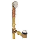 Ensemble de drain pour bain, 1,5" x 16", laiton, chrome poli