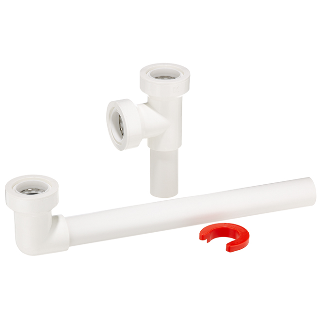 PVC Double Bowl Sink End Outlet - 16" x 1 1/2"