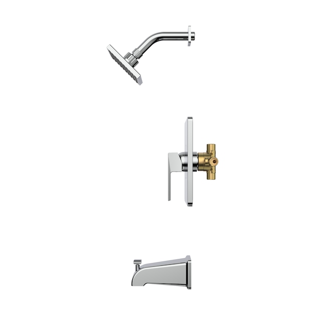 Essential Style Quadrato Tub/Shower Faucet - 80 PSI - Polished Chrome