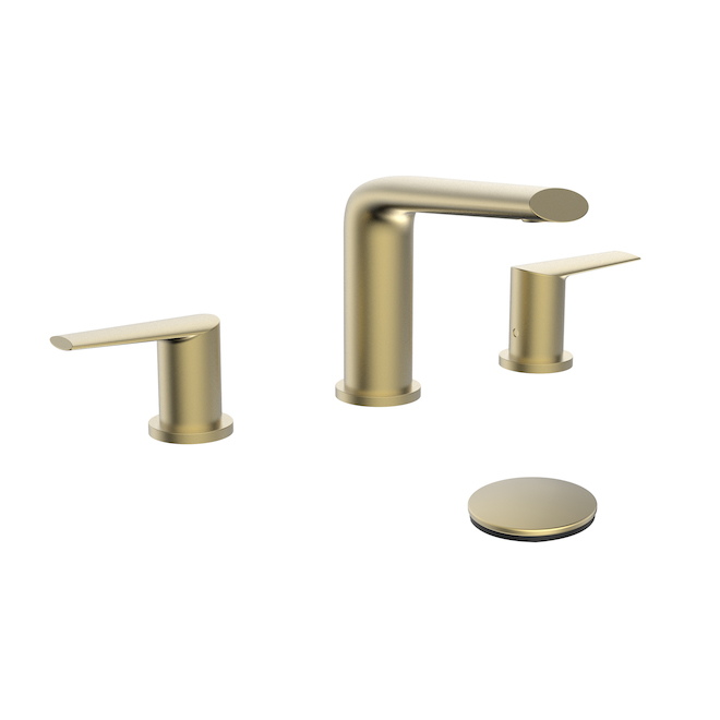 Belanger Opalia Two-Handle Bathroom Faucet with Drain 8-in Matte Gold