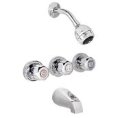 Belanger 3-Handle Polished Chrome Shower-Bathtub Faucet 8-in Centreset Design