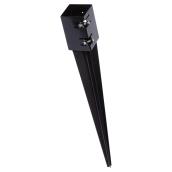 Pylex Ground Spike for Wood Fence - 4-in W x 4-in T x 32-in H - Black - Steel