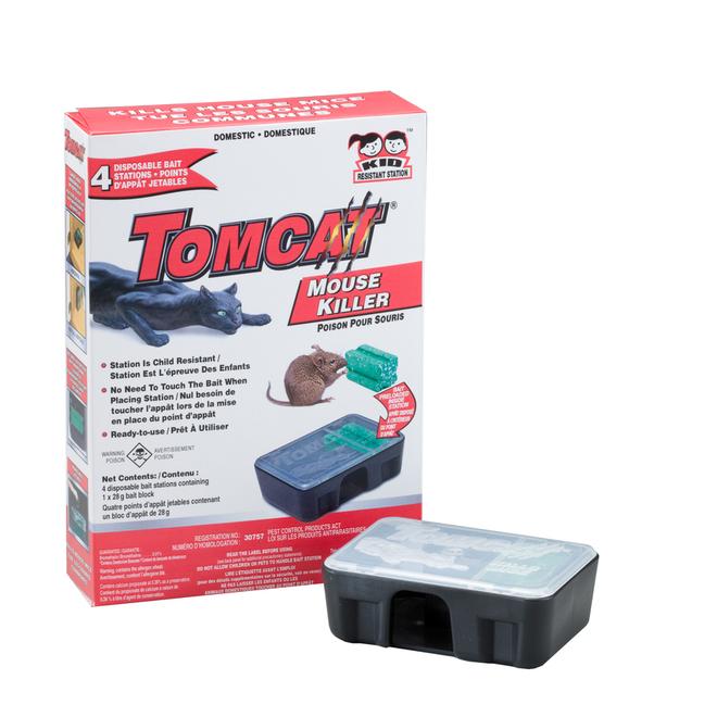 TOMCAT 4-Pack Mouse Killer Disposible Bait Station