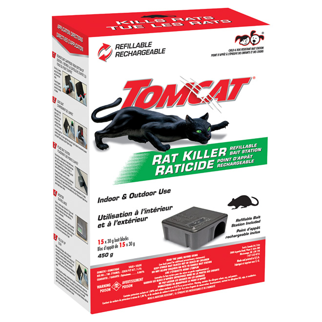 TOMCAT Rat Bait Station - Refillable - Pack of 15 Baits 0364110