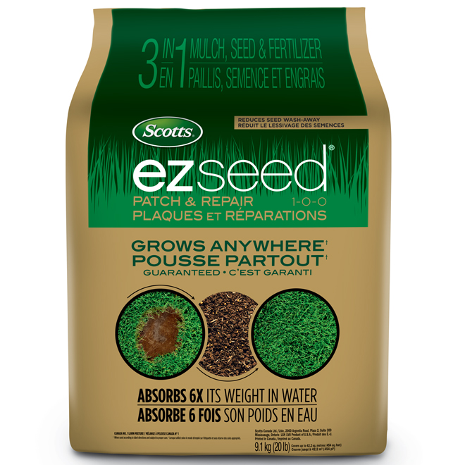 Semence à gazon 3-en-1 EZ Seed de Scotts, 1-0-0, 9,1 kg