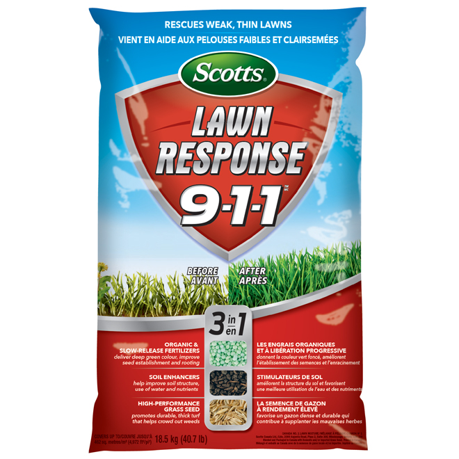 Engrais à pelouse « Lawn Response 9-1-1 », 18,5 kg