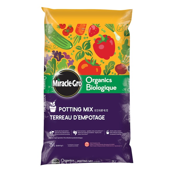Miracle-Gro Organics 0.12-0.07-0.12 Potting Mix - 25-L
