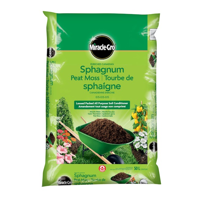 MiracleGro Sphagnum Peat Moss Enriched Canadian - 50-L