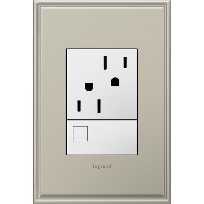 Adorne 1-Gang 1-Pack Wall Plate White 5-15R Lighted Wall Plate