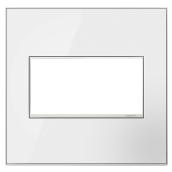 Plaque murale double, acier, blanc miroir