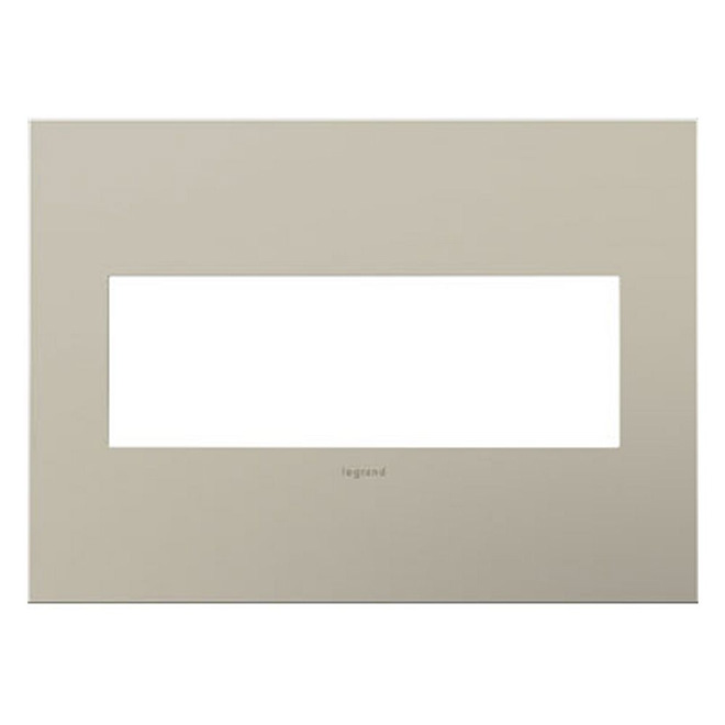 Adorne 3Gang Wall Plate Screwless Satin Nickel 7in W x 5 19/32