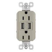 Legrand radiant 15 125-Volt Nickel Indoor Decorator Wall Outlet/USB