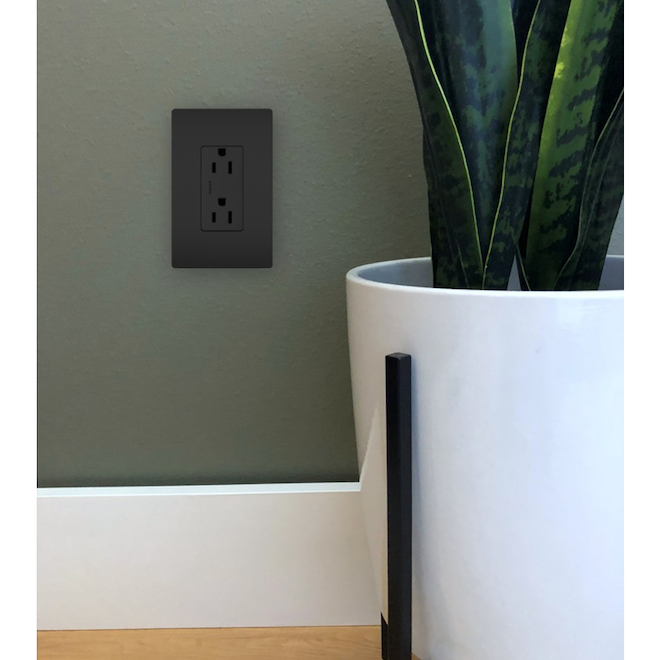 Legrand radiant 15 Amp 125-Volt Black Indoor Decorator Wall Outlet