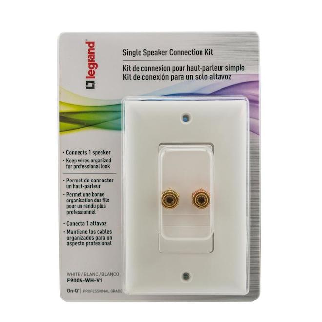 Legrand Single Speaker Connection Kit, Wall Box Mount, F9006-WH-V1