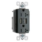 Legrand 20-Amp 125-volt Black Indoor Decorator Wall Outlet/USB