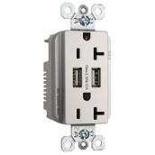 Prise électrique/USB murale décorative intérieure fini nickel 125 V 20 A Radiant de Legrand