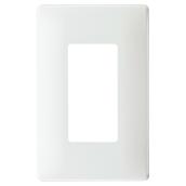 Plaque murale simple Radiant de Pass & Seymour, sans vis, blanche, 4 13/32 po l. x 4 15/16 po L.