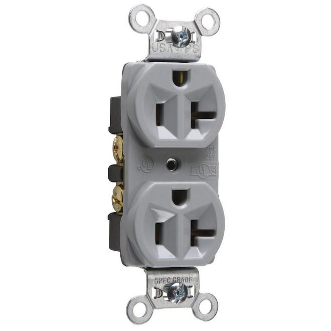 Legrand 20-Amp 125-volt Gray Indoor Duplex Wall Outlet CRB5362GRYCC12 ...