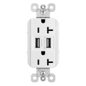 Prise électrique/USB murale décorative blanche d'intérieur 20 A 125 V Legrand