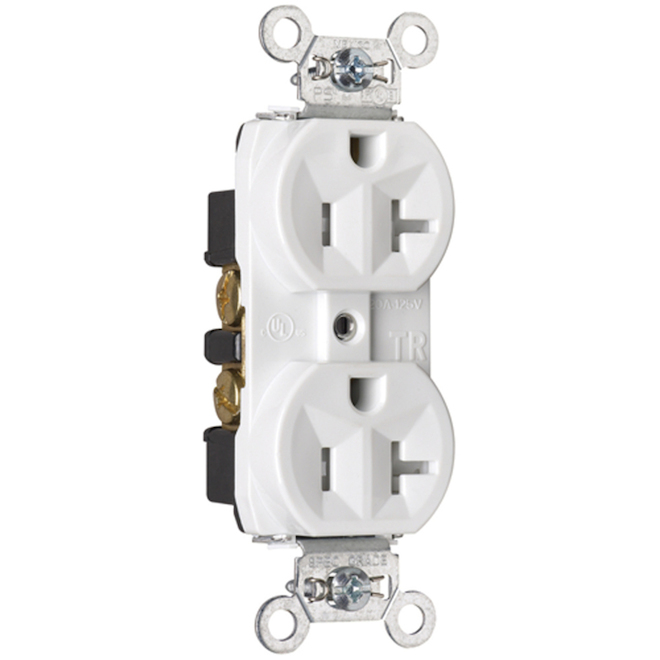 Legrand 20-Amp 125-Volt White Indoor Duplex Wall Outlet