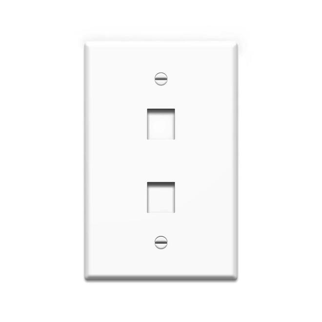 Legrand Keystone 1-Gang 2-Port Wall Plate (White)